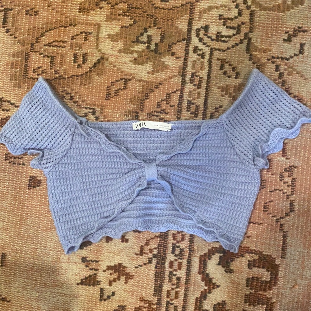 Zara purple knit crop top